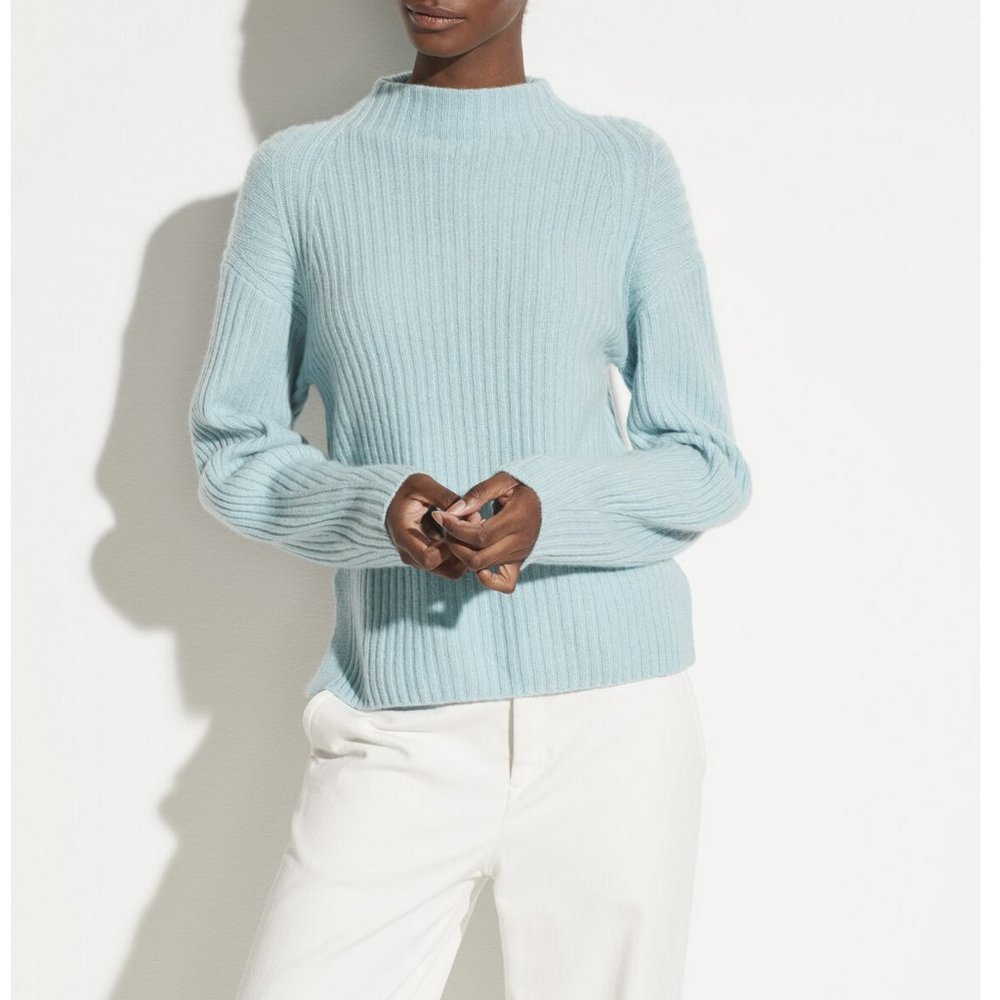 NWT Vince Wool Cashmere Mock Neck Sweater